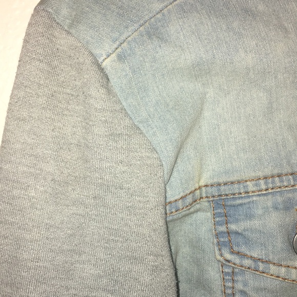 sweatshirt, blue jean jacket - Picture 2 of 4